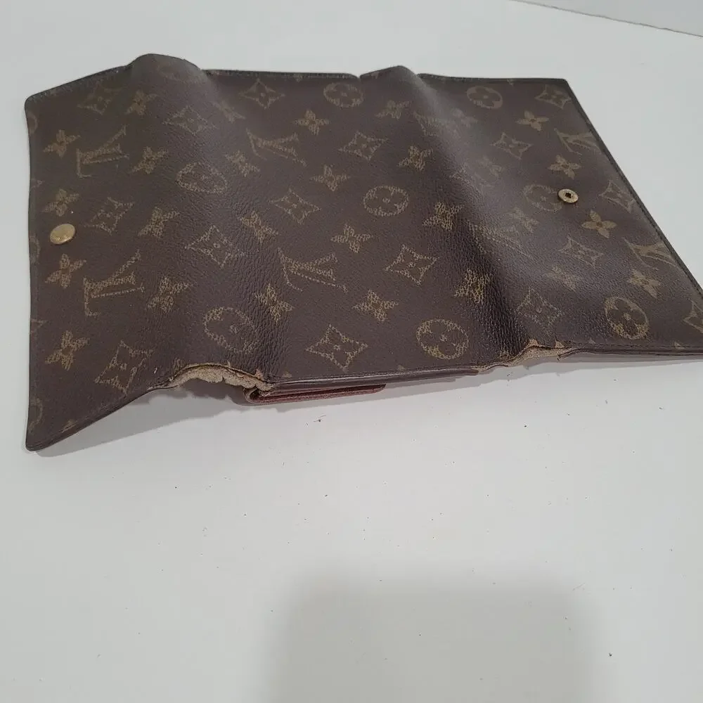 Louis‎ Vuitton Monogram Porte Tresor Long Wallet Trifold Envelope Brown Vintage